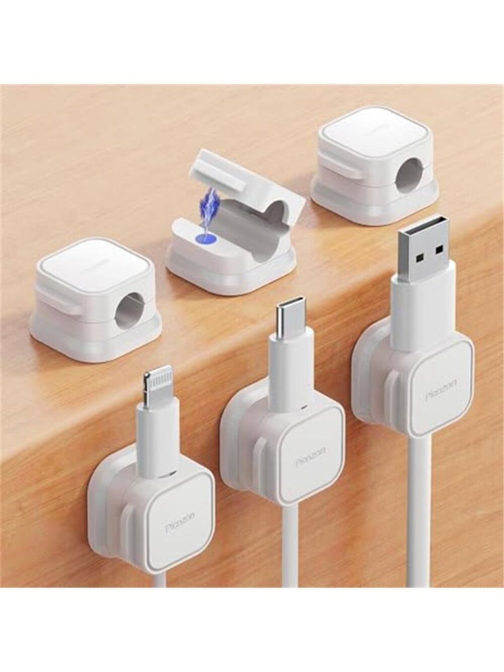 Magnetic Cable Organizer Cord Holder Desk Wire Clips Charger Cable Management